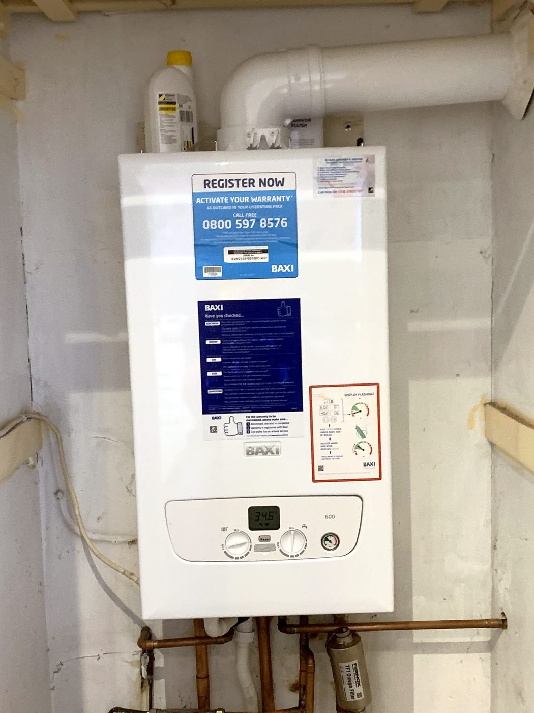 Baxi 600 fitted in a cupboard swap