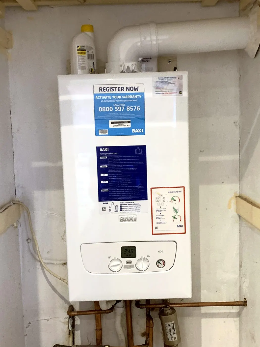 Baxi 600 fitted in a cupboard swap